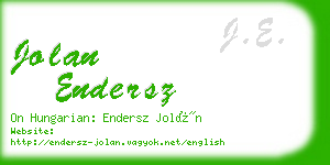 jolan endersz business card